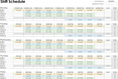 Employee Shift Schedule Shift Schedule Template, Employee Schedule Template, Scheduling Employees, Monthly Schedule Template, Simple Weekly Planner, Week Schedule, School Template, Monthly Planner Template, Project Management Templates