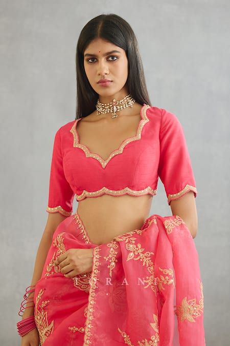 Buy Pink Raw Silk Hand Embroidered Dori And Adda Gul Yuvani Saree Blouse For Women by Torani Online at Aza Fashions. Cut Work Blouse, New Saree Blouse Designs, Latest Model Blouse Designs, Lehenga Blouse Designs, Fashionable Saree Blouse Designs, Cutwork Blouse Designs, Silk Saree Blouse Designs, Simple Blouse Designs, Blouse Designs Silk