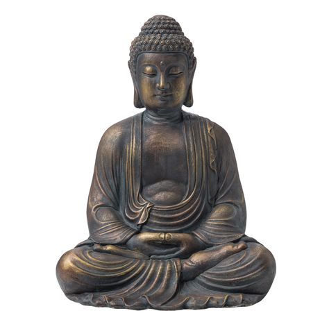 Glitzhome® 23" Meditating Buddha Statue | Michaels Outdoor Buddha Garden, Large Buddha Statue, Meditating Buddha Statue, Zen Buddha, Meditating Buddha, Buddha Garden, Buddha Figures, Concrete Statues, Buddha Zen