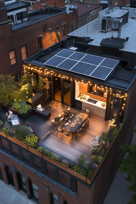 Modern house rooftop deck with a solar panel and outdoor kitchen. Check out all of these modern houses with roof decks that boost both style and functionality. Holud Decoration, Mehndi Decoration Ideas, Mehndi Decoration, Roof Decoration, Haldi Decoration, Anniversary Decoration, Minecraft Room, Decoration Lights, Christmas Room