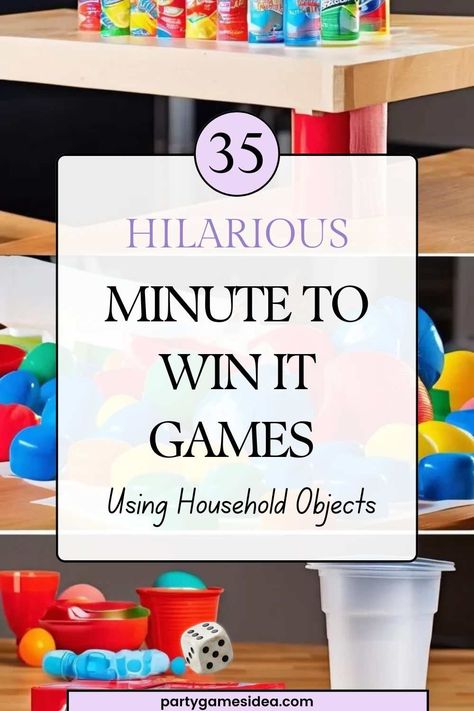 Minute To Win It Games Using Household Objects, offering a convenient and cost-effective way to bring fun and laughter to any gathering. Minute To Win It Games For Seniors, Relay Race Games For Adults, Minute To Win It Games For Teens, 1 Min Games, Minute To Win It Games Christmas, One Minute Party Games, Games Ideas For Adults, Party Games Ideas, Fun Games For Adults