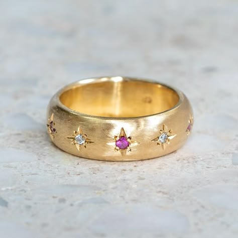 Bands Rings, Ring Inspo, Dream Day, Pink Sapphire Ring, Piercings Jewelry, Gem Ring, Diamond Star, Jewelry Lookbook, Set Ring