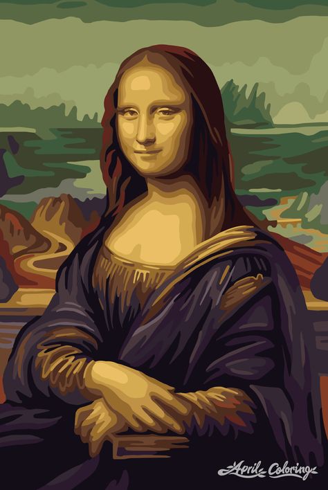 #aprilcoloring #paintbynumbers #oilpainting #MonaLisa Monalisa Drawings, Mona Lisa Illustration, Monalisa Painting, Monalisa Art, Mona Lisa Drawing, Mona Lisa Painting, Canvas Art Painting Acrylic, Wpap Art, Monochromatic Art