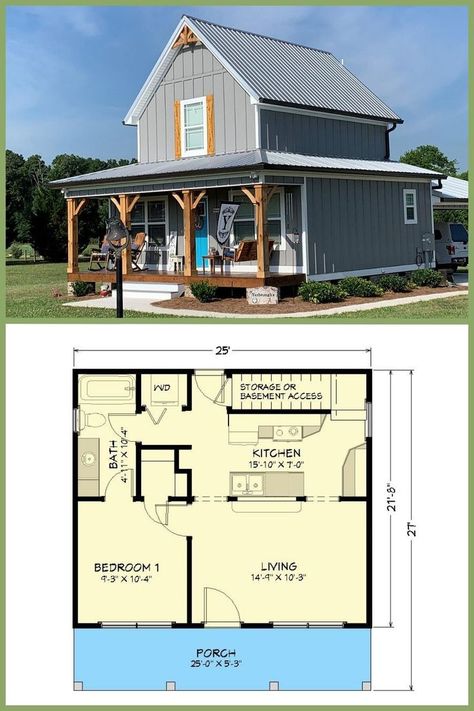 2bedroom House Plans Open Floor, Open Floor Layout, Porch Floor Plan, Comfy Rocking Chair, Cozy Front Porch, Cottage Floor Plan, Vertical Siding, Modern Townhouse, Porch Floor