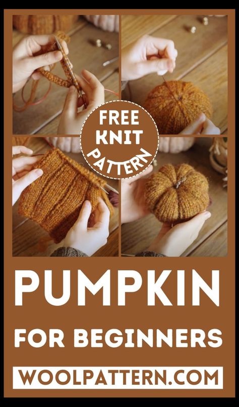 How To Knit A Pumpkin For Beginners Pumpkin Amigurumi, Knitted Pumpkins, Halloween Knitting Patterns, Knit Pumpkins, Pumpkin Patterns Free, Halloween Knitting, Fall Knitting Patterns, Crochet Cake, Knit Items