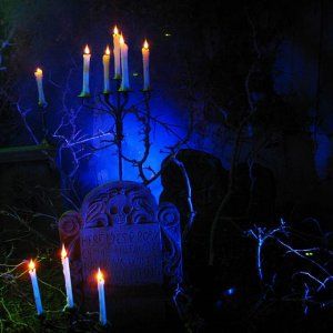 Halloween Cemetary, Halloween Outdoors, Haloween Decor, Halloween Gravestones, Halloween 2010, Halloween Lighting, Halloween Animated, Vampire Stuff, Blue Halloween