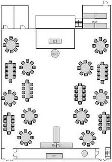 I kinda like the idea of mixing rectangular and circular tables. Fill whole reception area like this. Wedding Floor Plan, Wedding Table Layouts, Wedding Reception Layout, Reception Layout, Wedding Reception Seating, Table Layout, Reception Seating, Table Set Up, Reception Area