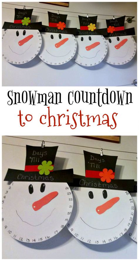 Snowman countdown to christmas craft for kids to make! The nose moves every day! #christmascraftsforkids Christmas Countdown Crafts, Crafty Morning, Snowman Crafts Diy, Room Decor Crafts, Christmas Crafts For Kids To Make, Christmas Crafts To Make, Home Decor Diy Crafts, Diy Snowman, Winter Crafts For Kids