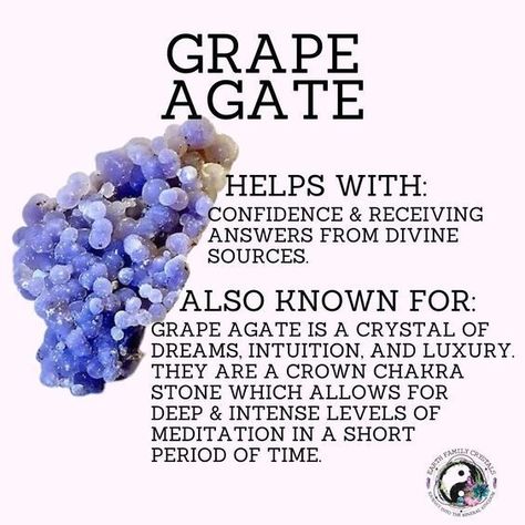 Grape Agate Crystal Meaning, Purple Agate Crystal Meaning, Grape Agate Meaning, Grape Agate Jewelry, Grape Crystal, Crystals For Confidence, Crystal Powers, Fae Magic, Crystals And Meanings