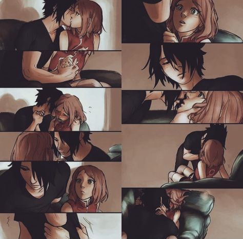 Art Adventure Time, Sasusaku Doujinshi, Sasuke Sakura Sarada, Sasuke Uchiha Sakura Haruno, Naruto Couples, Sasuke Sakura, Naruto Sasuke Sakura, Naruto Comic, Naruto Shippuden Sasuke