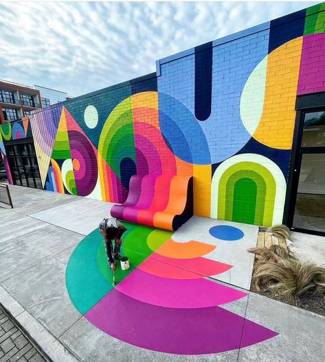 Collaborative Mural, Abstract Mural, Garden Mural, School Murals, Street Mural, Colorful Murals, Living Walls, Wall Murals Painted, Art District