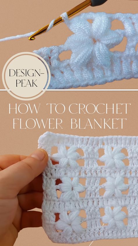 Crochet Flowers Into Blanket Flower Crochet Border, Crochet Stitches Free Pattern, Border Patterns, Crochet Flower Blanket, Crochet Border, Afghans Crochet, Crochet Stitches For Blankets, Crocheting Ideas, Crochet Blanket Designs