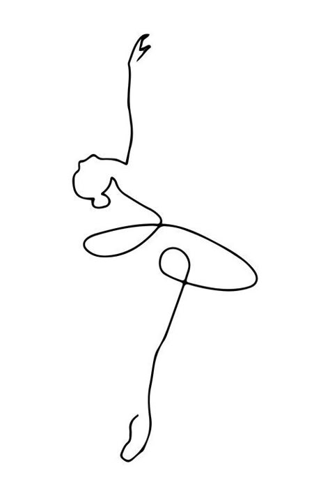 Line Art Dance, Tattoos Line Art, Ballerina Line Art, Simple Line Drawings, Continuous Line Drawing, Line Art Tattoos, Pola Sulam, Line Art Design, Art Line