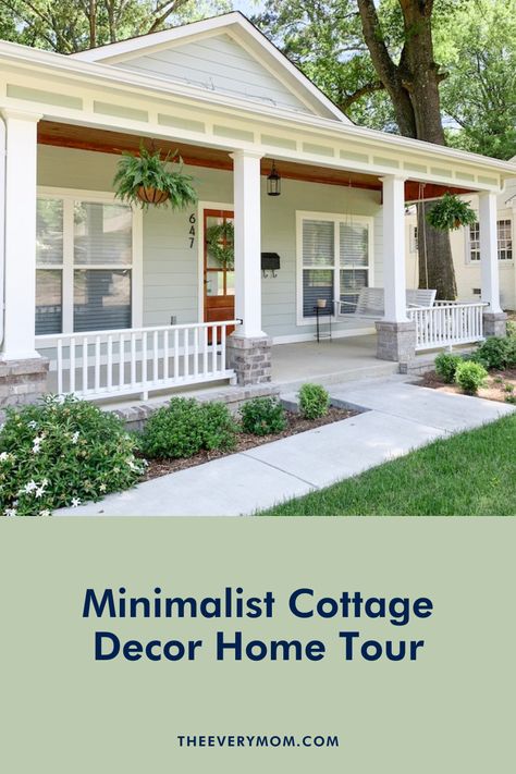 Ranch House Cottage Style, Simple Cottage Plans, Minimal Cottage Decor, Southern Cottage Homes Interior, Cottage Home Remodel, One Bedroom Beach Cottage, Cozy Minimalist Cottage, Small Living Room Modern Farmhouse, Minimalist Country Cottage