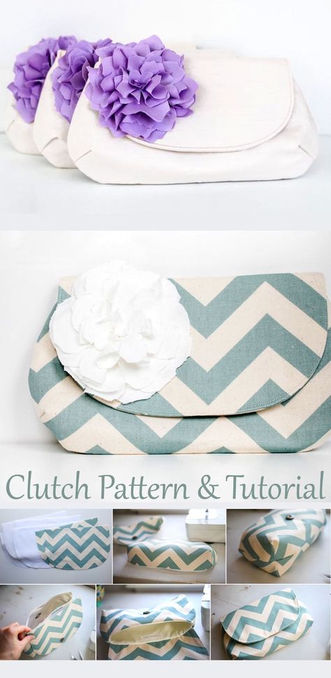 Foldover Clutch Pattern & Tutorial Fold Over Clutch Pattern, Clutch Sewing Pattern Free, Clutch Bag Pattern Free, Clutch Sewing, Clutch Bag Pattern, Clutch Pattern, Fold Over Clutch, Foldover Clutch, Pouch Tutorial