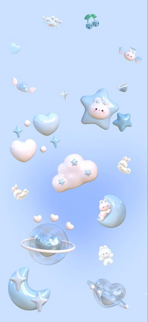 Cute Blue Lockscreen, Cute 3d Wallpapers For Phone, Gif Lockscreen Iphone, 3d Wallpaper Cute Blue, 3d Lockscreen Blue, Y2k Cute Wallpaper, Cute Wallpapers Aesthetic Pastel Blue, Pastel Lockscreen Aesthetic, Big Boy Bedrooms Toddler