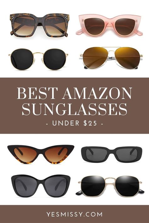 A round up of the best Amazon sunglasses for women: budget friendly rectangle sunglasses, retro oversized, hexagonal, 90's sunglasses.. Amazon Sunglasses, Sunglasses Rectangular, 90s Sunglasses, Polarized Sunglasses Women, Sunglasses Cat Eye, Top Sunglasses, Poolside Fashion, Summer Shades, Sunglasses Round