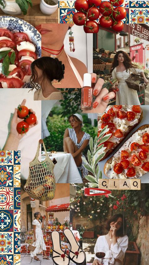 #tomatogirl #tomatogirlaesthetic #redaesthetic #italianaesthetic #brunette #tomato #vibe #aesthetic #art #wallpaper #moodboard #redaesthetic #soft #softred #beauty #vintage #vintagegirl Italian Aesthetic Outfit, Vintage Italian Aesthetic, Aesthetic Art Wallpaper, Tomato Girl, Italian Dinner Party, Italian Party, Italian Aesthetic, Vibe Aesthetic, Collage Board