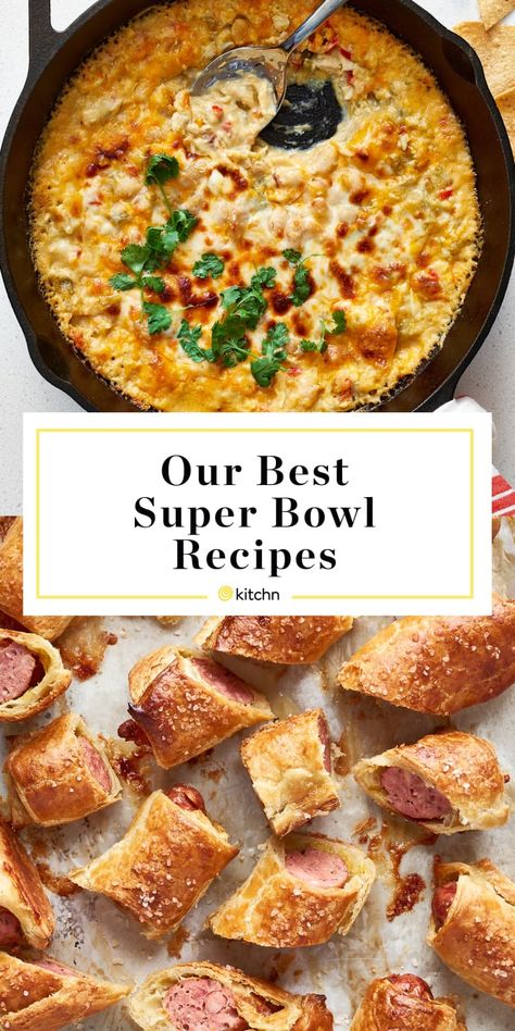 35+ Super Bowl Recipes for a Game Day Feast | Kitchn Football Food Appetizers, Best Superbowl Food, Hot Dips, Easy Super Bowl, Superbowl Desserts, Super Bowl Recipes, Football Party Foods, Bowl Party Food, Superbowl Appetizers