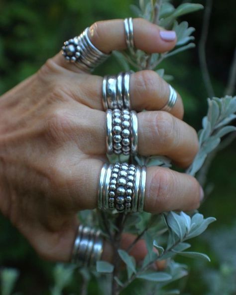 SterlingToLove | Silversmith (@kbwidea44) • Instagram photos and videos Silver Thick Rings, Rings That Fit Into Each Other, Silver Ring Combinations, Silver Rings Stacked, Stacked Silver Rings, Silver Jewellery Stack, Silver Rings Stack, Silver Ring Stack, Rings Everyday