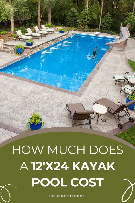 How Much Does A 12'x24 Kayak Pool Cost Kayak Pools, Pool Cost, Pool Kits, Vinyl Liners, Kayaks, Diy Installation, Kayaking, Investment, Outdoor Living