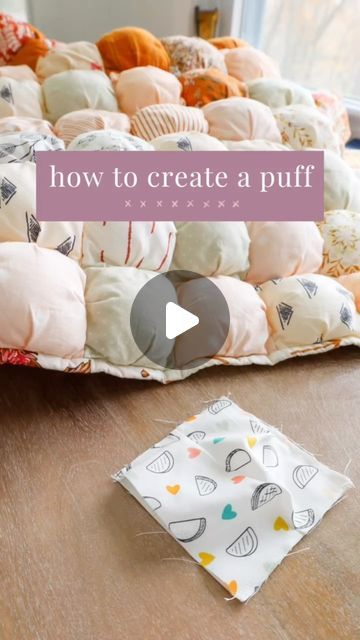 Mega Puff Quilt, How To Make Puff Quilt, Easy Puff Quilt Tutorial, Cozy Puff Quilt, Puff Quilt Baby Blanket, Diy Puff Quilt For Beginners, Puff Quilt Pillow, Puff Bag Diy, Puff Quilt Tutorial For Beginners