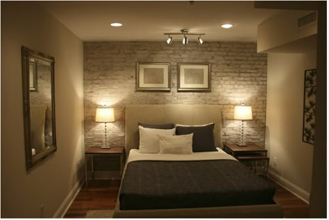 Simple bedroom without windows Bedroom Without Windows, Windowless Bedroom, Windowless Room, Basement Master, Small Basement Bedroom, Basement Guest Room, Basement Bedroom Ideas, Basement Guest Rooms, Designer Couch