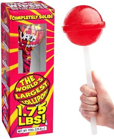 Amazon.com : Vat19 - The World's Largest Lollipop (1.75lbs of Solid Candy!) : Grocery & Gourmet Food Large Lollipops, Giant Lollipops, Cookie Dough Brownies, Boba Pearls, Cookie Dough Bites, Kettle Corn, Childhood Dream, Delicious Brownies, Gummy Worms