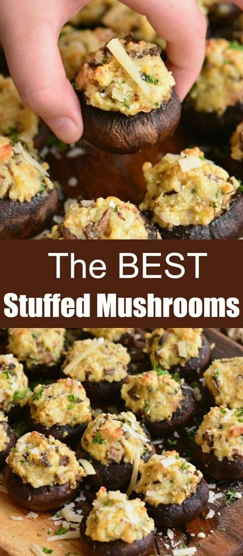 Jalepeno Stuffed Mushroom, Stuff Portabella Mushroom Recipes, Stuffed Mushroom Recipes Vegetarian, Stuffed Portabella Mushroom Recipes Easy, Mushroom Hors D’oeuvres, Soulfood Appetizers, Longhorn Mushrooms Recipe, Baby Portabella Mushroom Recipes, Mushroom Stuffing Recipes