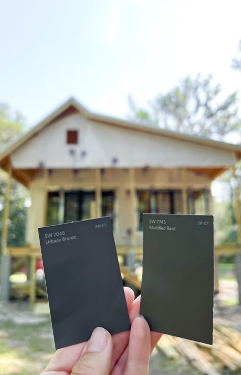 Sherwin Williams Iron Ore Vs Urbane Bronze, Black Outdoor House Paint, Sw Subterranean Exterior, Iron Ore Exterior With Cedar, Sherwin Williams Muddled Basil, Sherwin Williams Inkwell Exterior, Sw Inkwell Exterior, Sw Muddled Basil Exterior, Urban Bronze Shutters