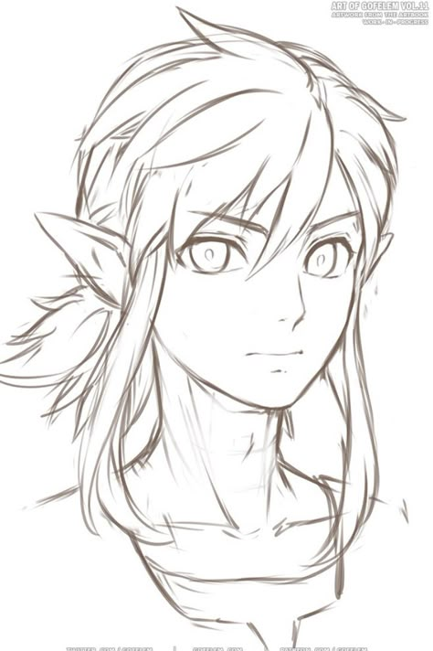 Outlines Drawing, Link Sketch, Botw Princess Zelda, Link Zelda Art, Zelda Drawing, Animation Drawing Sketches, Elf Drawings, Link Botw, Legend Of Zelda Characters