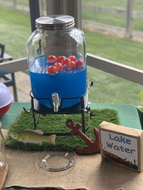 O'fishally One Birthday, Fishing Party Activities, Fish Fry Themed Party, O Fish Ally One Birthday Centerpieces, O Fish Ally Two Birthday Decorations, Catching The Big One Birthday, Ofishally One Decorations, Fishing First Birthday Party Food Ideas, Ofishally One Balloon Arch