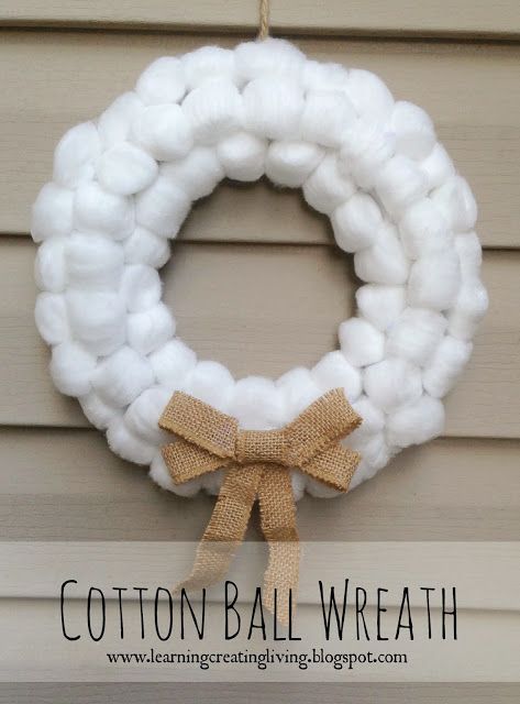 adorable cottonball wreath @Deanna Adams Cotton Ball Wreath, Cotton Ball Crafts, Ball Wreath, Winter Decorations Diy, Diy Winter, Winter Decorating, Winter Wreaths, Winter Decorations, Cotton Balls