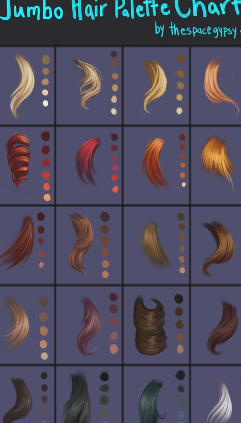 This definitely comes in handy for coloring hair, particularly blonde hair which I could never figure out. Hair Color Swatches, Art Hairstyles, Anime Hair Color, Procreate Ipad Art, Palette Art, Digital Art Beginner, Super Hair, Digital Painting Tutorials, Ipad Art