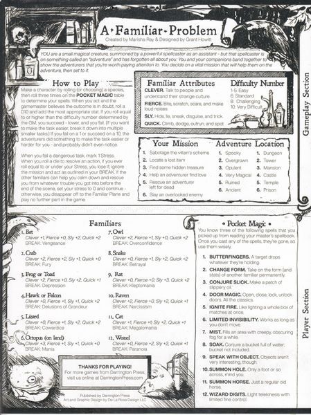 A Familiar Problem | Image | RPGGeek One Page Rpg, Marisha Ray, Homeschool Games, Rpg Board Games, Fun Couple Activities, Top Lyrics, Pen And Paper Games, Game House, Dnd Crafts