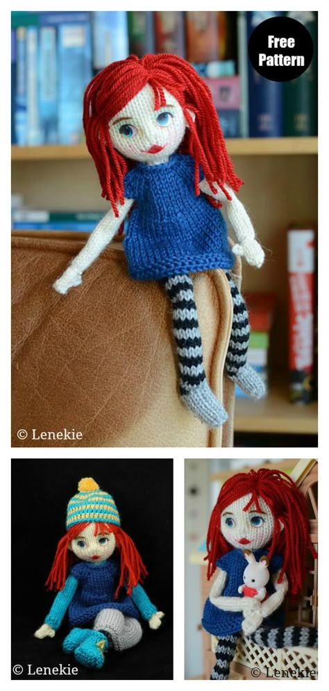 Knitted Toys Free Patterns Stuffed Animals, Knitting Patterns Free Dog, Knitting Dolls Free Patterns, Knitted Dolls Free, Knitted Toys Free, Toy Knitting Patterns, Knitted Doll Patterns, Animal Knitting, Knitted Toys Free Patterns