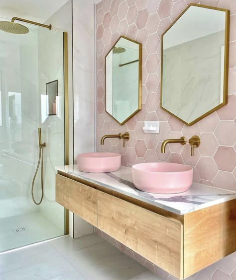 Bathroom Ideas For Women, Girly Bathroom Ideas For Women, Pink Tile Bathroom, Girly Bathroom Ideas, Girly Bathroom, Pink Bathroom Decor, Girl Bathrooms, Bathroom Decorating Ideas