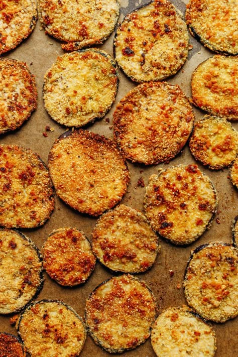 Crispy Eggplant Parmesan, Gluten Free Eggplant Parmesan, Vegan Eggplant Parmesan, Crispy Eggplant, Gluten Free Panko, Vegan Eggplant, Vegan Parmesan Cheese, Sweet Potato Noodles, Parmesan Recipes