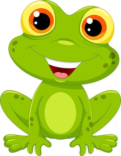 Cute Frog Cartoon, Frog Cartoon, Baby Animal Drawings, Frog Drawing, Green Animals, Frog Art, Cute Frog, Cute Cartoon Animals, Cute Frogs