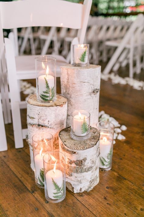 Aspen Wedding Decorations, Aspen Wedding Decor, Birch Wood Wedding Decor, Rustic Wedding Aisle Decor Indoor, Evergreen Wedding Decor, Wedding Pillars Ceremony, Rustic Wedding Decor Indoor, Birch Tree Wedding Decor, Rustic Wedding Aisle Decor