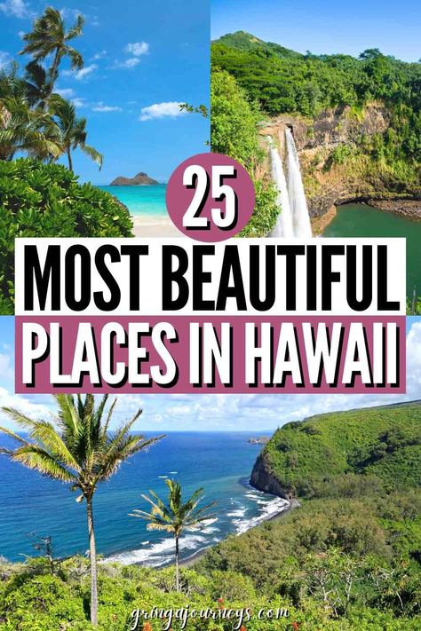 Discover the 25 most beautiful places in Hawaii to visit, including Hawaiʻi Volcanoes National Park, the Road to Hana, and some hidden gems! Places To Visit In Hawaii, Places In Hawaii, Holiday Locations, Hawaii Itinerary, Hawaii Travel Guide, Road To Hana, Volcano National Park, Hawaii Usa, Travel Pins