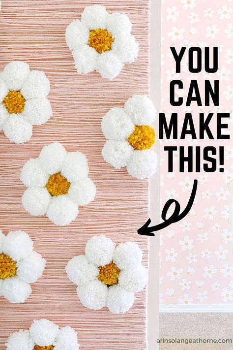 Flower Girl Room, Kids Room Decor Diy, Boho Wood Wall, Flower Wall Art Decor, Kleiner Pool Design, Pompon Diy, Diy Flower Wall, Diy Fleur, Daisy Party