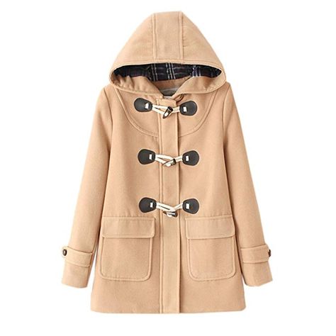 WSLCN Classic Duffle Coat Woolen Fleece Women Trench Coat Hooded: Amazon.ca: Clothing & Accessories Women Trench Coat, Duffel Coat, Toggle Coat, Beige Coat, Casual Outerwear, Duffle Coat, Long Sleeves Coats, Wool Blend Coat, Woolen Coat