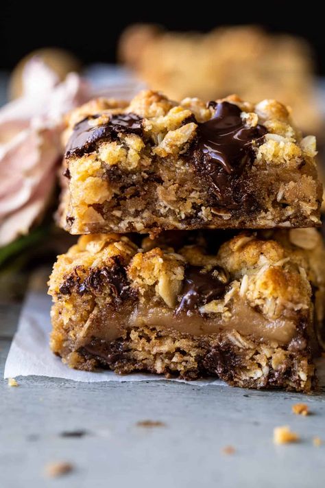 Chocolate Peanut Butter Oatmeal Bars Half Baked Harvest, Easy Half Baked Harvest Recipes, Half Baked Cookies, Chocolate Peanut Butter Oatmeal Bars, Winter Desserts Easy, Banana Bread Mug, Oatmeal Bars Healthy, Creme Pie, Chocolate Oatmeal Bars