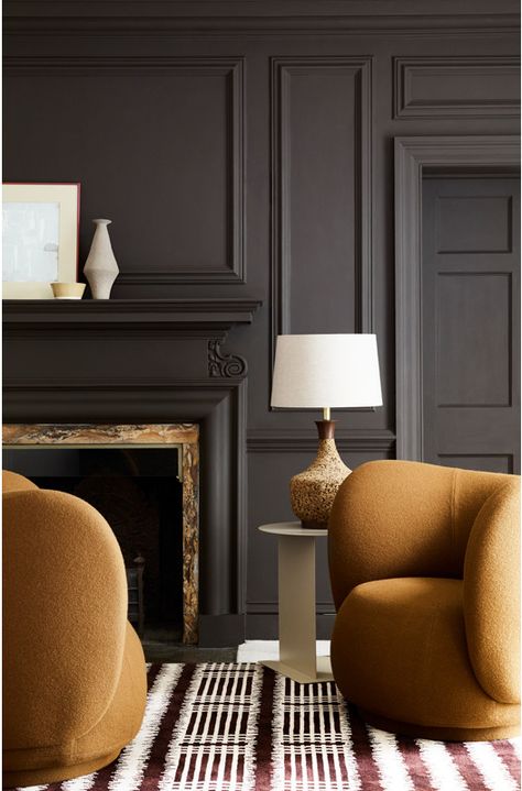 Chocolate Colour Living Space - Inspire Me Heritage Paint, Brown Paint Colors, Brown Rooms, Little Greene Paint, Brown Paint, Brown Walls, Brown Interior, Chocolate Color, Painted Floors