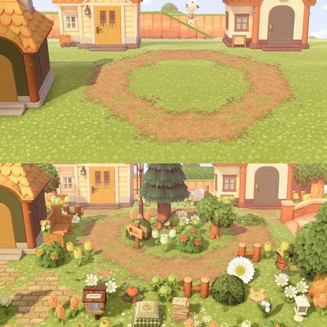 Animal Crossing Villager House Ideas Outside, Animal Crossing Housing Area, Animal Crossing Island Inspo Natural, Acnh Cottagecore Filler, Acnh Area Fillers, Filler Areas Animal Crossing, Acnh Neighborhoods Ideas Natural, Acnh Island Inspo Cottagecore, Acnh Island Fillers