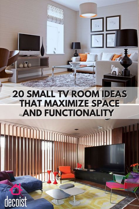 These media rooms are cozy and functional even in a small living room. Small Tv Room Ideas, Small Media Room Ideas, Tv Room Ideas, Small Media Rooms, Small Tv Room, Small Tv, Living Room Tv Cabinet, Inspired Living, Maximize Space