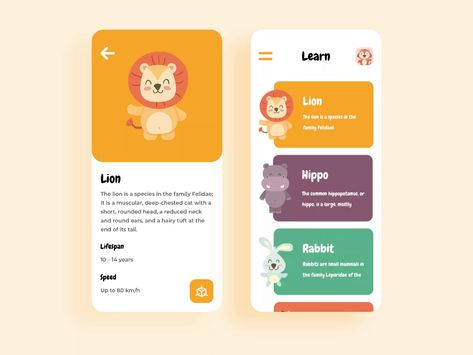 Learning App Ui Design, Quiz App Ui, Kids Learning App, Kids App Design, Application Ui Design, Kids Learning Apps, Ui Design Mobile, App Design Layout, Kids Web