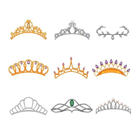 Tiara Reference, Tiara Sketch, Headgear Illustration, Princess Crown Drawing, Tiara Drawing, Winx Transformations, Head Jewellery, Jewellery Drawing, Crown Illustration