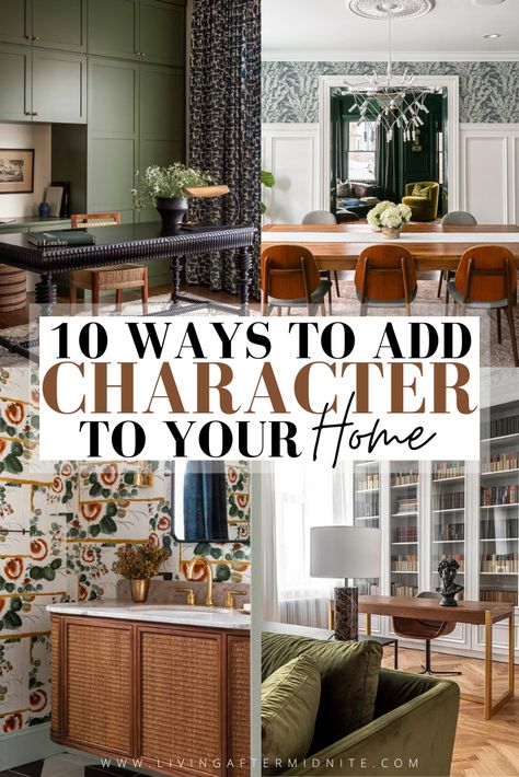 10 Ways To Add Character To Your Home | How to Add Personality to Your Home | Home Decor | Home Decor Ideas Eclectic Home Design Ideas, New Home Vintage Style, Styling Older Homes, Old Fashioned Decorating Ideas, Incorporating Vintage Decor, Non Traditional Home Decor, Traditional Mixed With Modern Decor, Fresh Home Decor Ideas, Interior With Character